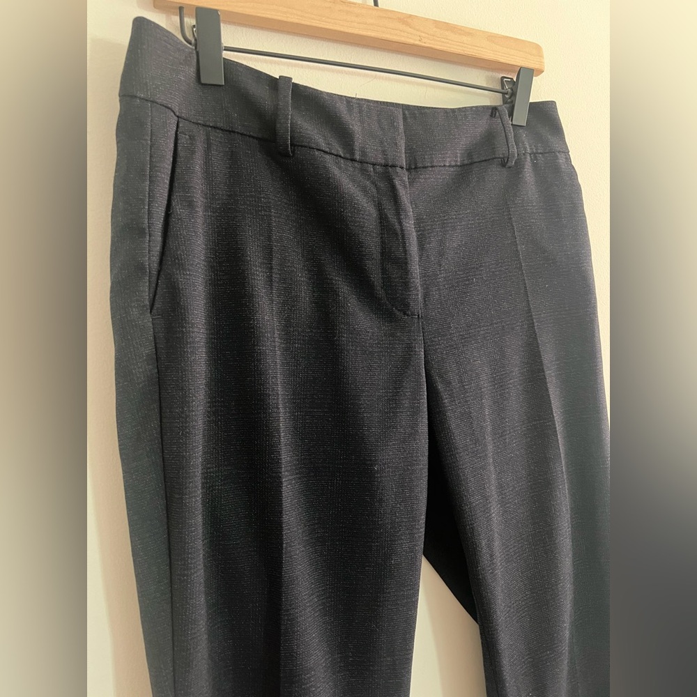 Ann Taylor Factory Dress Pants Size 4 Charcoal Textured Straight Work Trousers - Picture 2 of 6